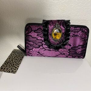 NWT Rock Rebel Bride of Frankenstein Purple and Black Women's Wallet